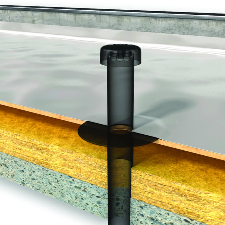 Klober Flavent Vent Pipe for flat roofs allows an optimal airflow in living spaces.